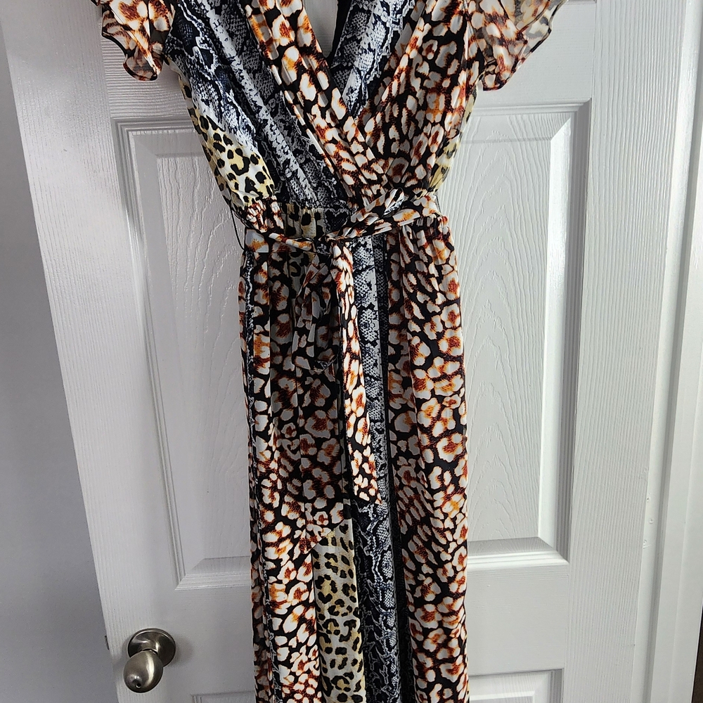 Express Vibrant Animal Print Maxi Dress